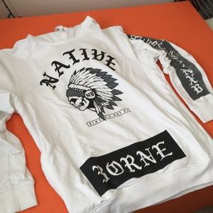 Native borne white hoodie 💯